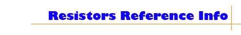 Resistors Reference Table